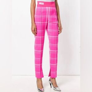 FENDI High-rise Checked Wool Blend Trousers Pants